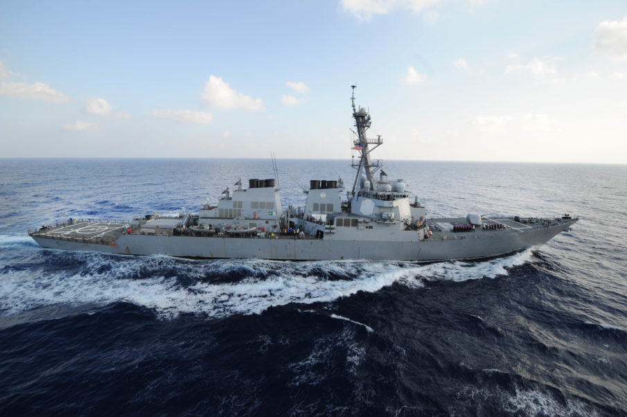 U.S. Destroyer forced to alter course to avoid Iranian attack boat
