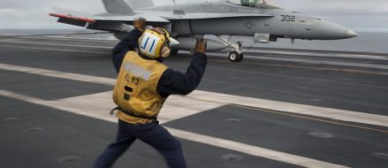 US Navy F-18 Hornet pilot ejects while approaching USS Carl Vinson