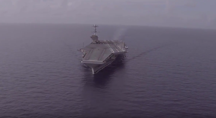 Watch: Rare Sight! USS George Washington (CVN-73) at Sea With Empty Flight Deck