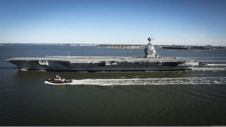 Watch: USS Gerald Ford (CVN-78) Leaves Port and Begins Sea Trials!