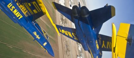 Up close & personal! Navy Blue Angels ‘swap paint’ over Pensacola Beach