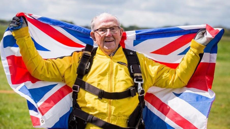 British D-Day soldier sets record for being the oldest skydiver in history