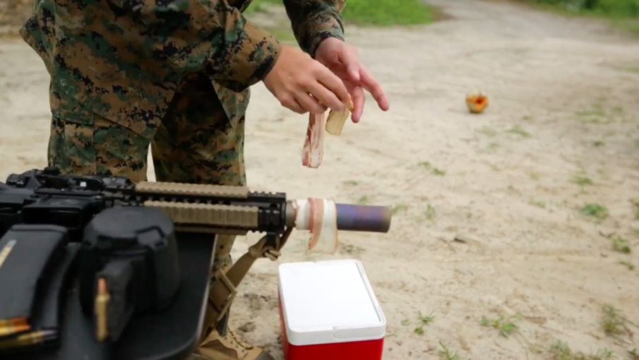 Watch: The Marines show you a better way to cook bacon, with a suppressor
