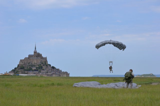 D-Day US Special Operation Forces conducted a military free fall near Mont Saint-Michel