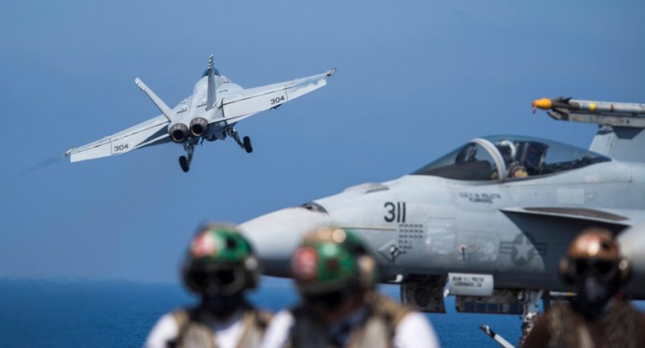 Picture of the Day: F/A-18E Super Hornet Launches from the USS George H.W. Bush CVN 77