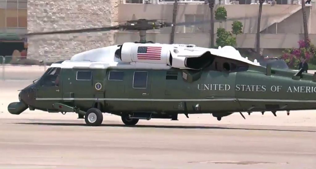 Watch: Massive Aerial Display as President Donald Trump Leaves for Jerusalem in Marine One Helicopter