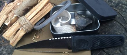 Primitive fire using flint and steel