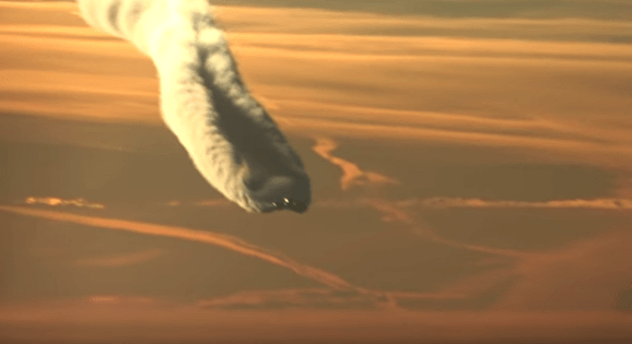 Watch: Jet forms massive vapor trail across the skies somewhere in Russia