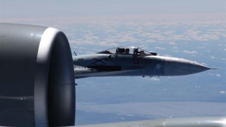Russian Jet Up Close & Personal! “Provocative” and Flying “Erratically”