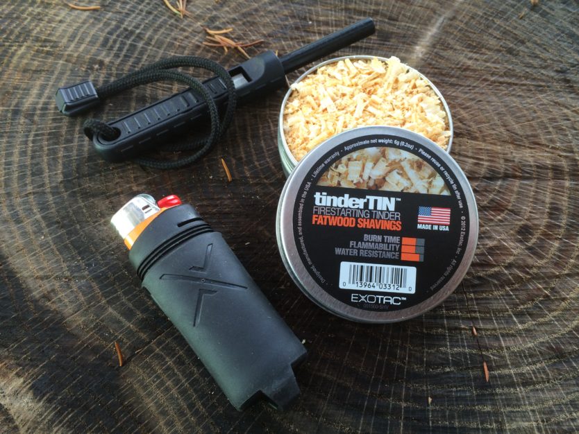 EXOTAC tinderTIN Fatwood Shavings | Fire Starting for Survival
