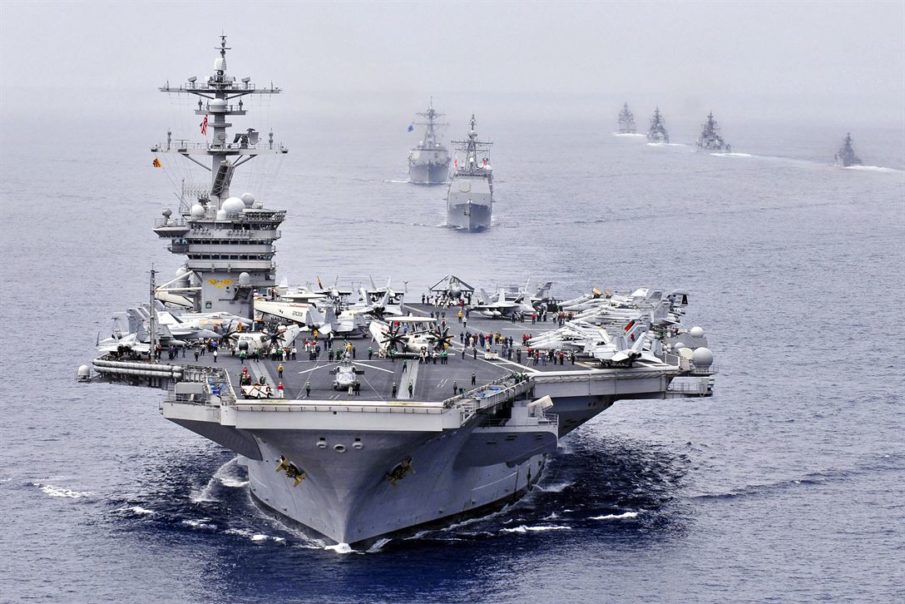 U.S joins India and Japan in large scale naval drills with sights set on China