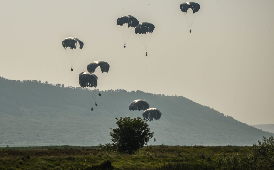 12 US paratroopers hospitalized after night jump in Romania