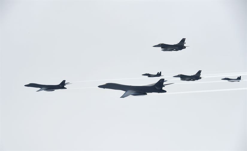 Watch: U.S. B-1B Lancer Bombers Drop Inert Bombs Near North Korean ...