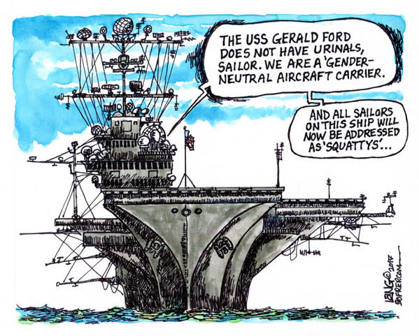 The Navy’s newest, most sophisticated aircraft carrier doesn’t have urinals