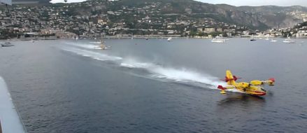 Watch: Fire-fighting water ‘Bombers’ refilling on the go!