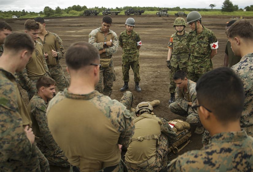 U.S. Marines begin large scale training exercises with Japanese Self Defense Force amid rising tensions in the Pacific