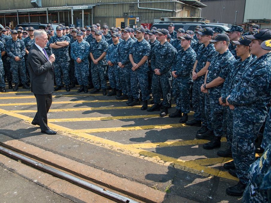 Defense Secretary Mattis tells sailors ‘you’re not some pu–y sitting on the sidelines’