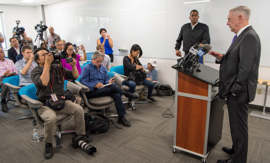 James Mattis visits Silicon Valley, where tech companies are helping solve problems faced by warfighters