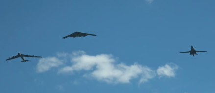 Get to know America’s 3 strategic bombers, and watch them fly in formation