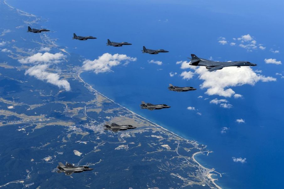 U.S. planes join South Korean, Japanese fighters in live fire show of force on Korean peninsula