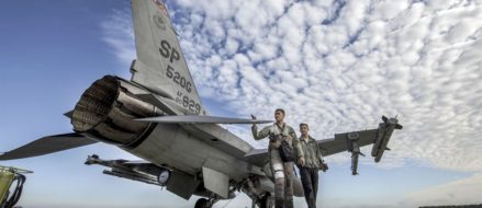 Preflight checks in Poland. F-16 Falcon getting ready at Krzesiny Air Base
