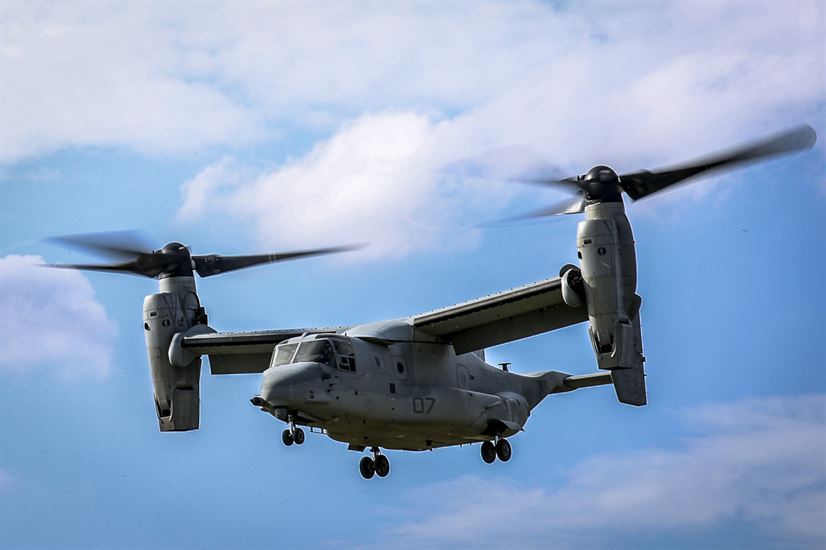 Marine Corps States MV-22B Osprey Crash into the Water Last December Result of Pilot Error