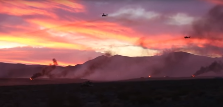 Watch: M1 Abrams tanks, Apache attack choppers, and Army Rangers converge in live fire training