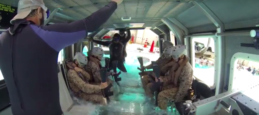 Watch: Marines from the 24th Marine Expeditionary Unit train to escape submerged aircraft
