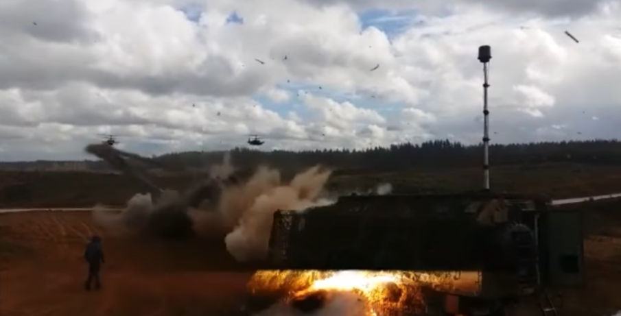 Watch: Russian helicopter opens fire on crowd of spectators during Zapad military drills