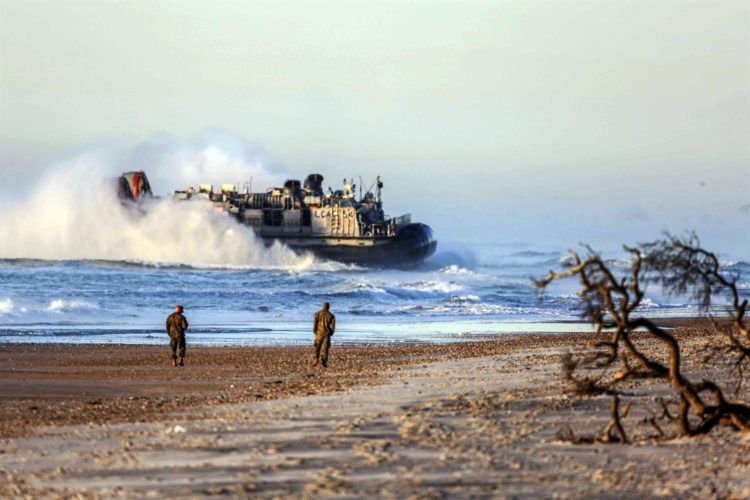 Picture of the Day: Navy LCAC ‘Flies’ to Shore at Marine Corps Base Camp Lejeune