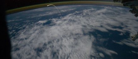 Space Shuttle Atlantis seen re-entering Earth’s Atmosphere from Space Station