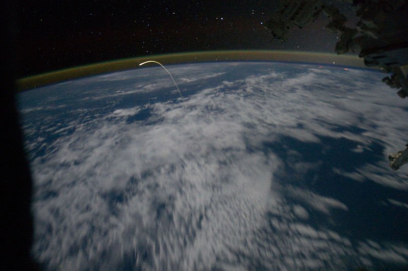 Space Shuttle Atlantis seen re-entering Earth’s Atmosphere from Space Station