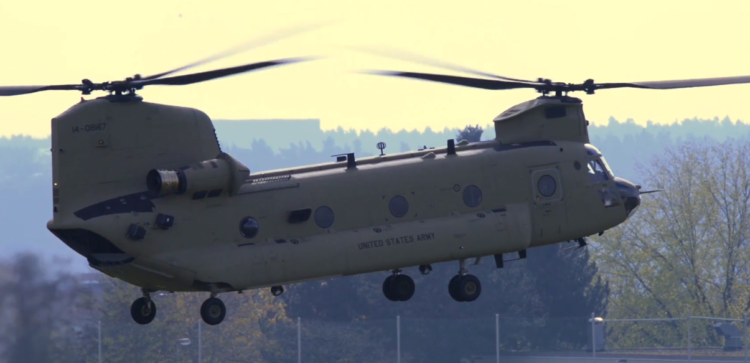 Watch: U.S. Army CH-47 Chinook helicopter from the 2-227th Aviation Regiment