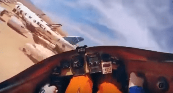 Watch: Experimental aircraft crashes – Wild ride somewhere in the desert!