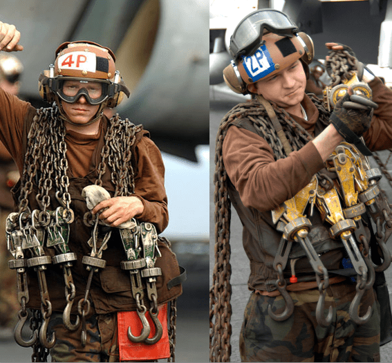 Carrier Ops: US Navy Brown Shirt Sailors – Chocks & Chains