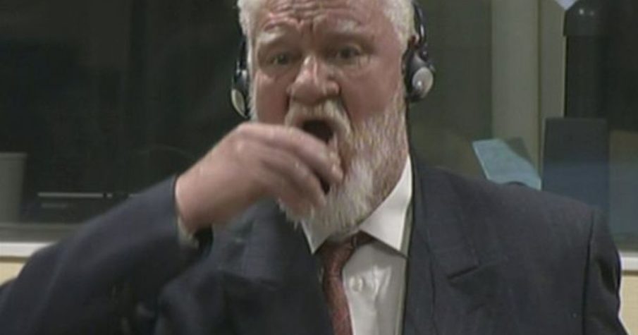Watch: Former Bosnian Croat general drinks poison upon having 20 year sentence upheld