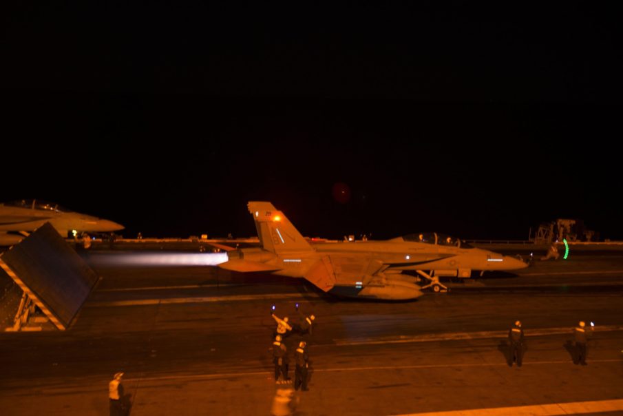 F/A-18F Super Hornet Strike Fighter Squadron VFA-211 night cat shot!