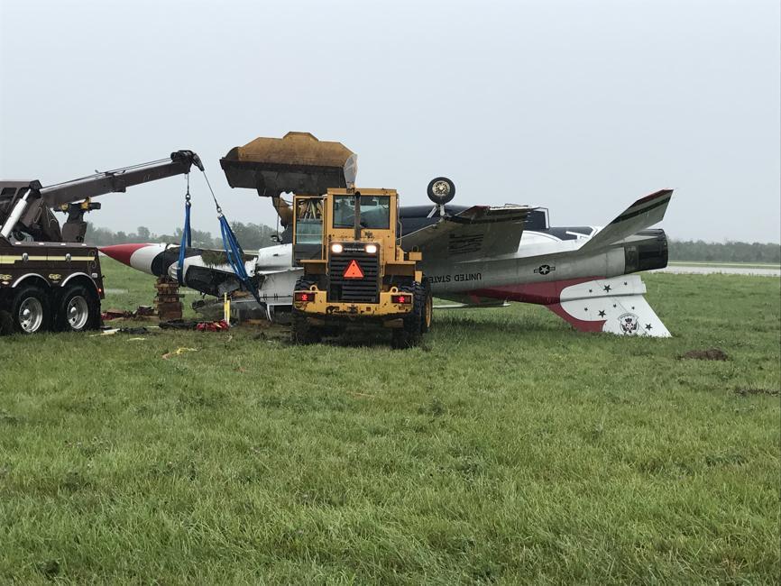 Thunderbirds crash at Dayton International Airport last June result of high speed and wet runway
