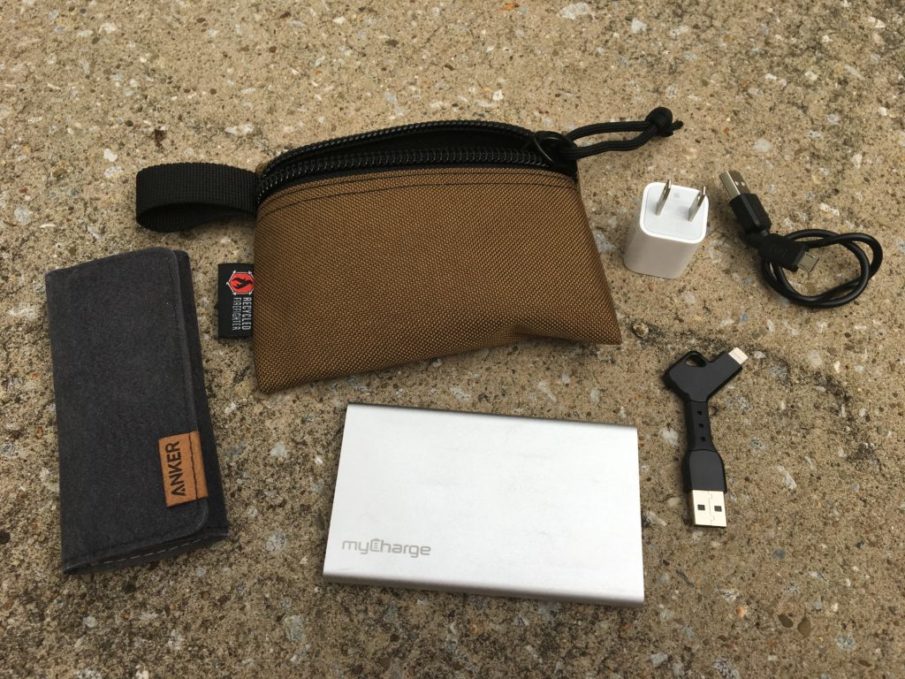 Recylced Firefighter Small Truckie Pouch | A minimalist wire dopp pouch