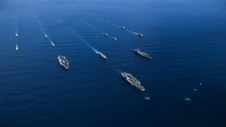 Watch: Unique shots from the Deck of the USS Nimitz – 3 carriers in the same waters