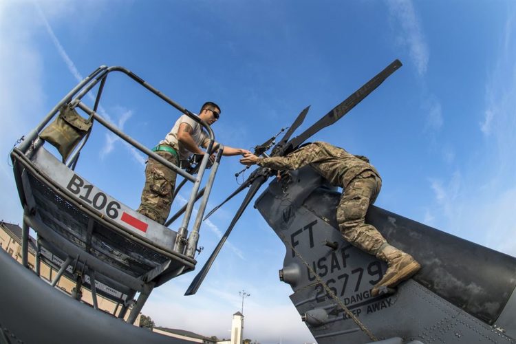 Picture of the Day: Airmen Work on HH-60G Pave Hawk Helicopter at Moody Air Force Base