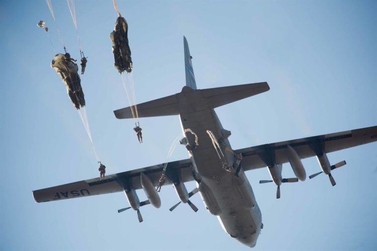 Picture of the Day: Army Paratroopers Exit from C-130 Hercules for the Randy Oler Memorial Operation Toy Drop