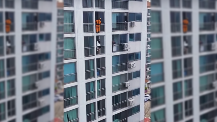 Watch: Korean firefighter drop kicks suicidal woman, saving her life