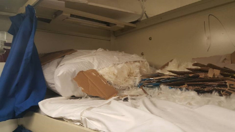 Racist vandalism on aircraft carrier staged by alleged victim