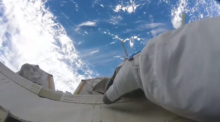 Watch: Astronaut’s GoPro shows the moment he exits the ISS and enters space