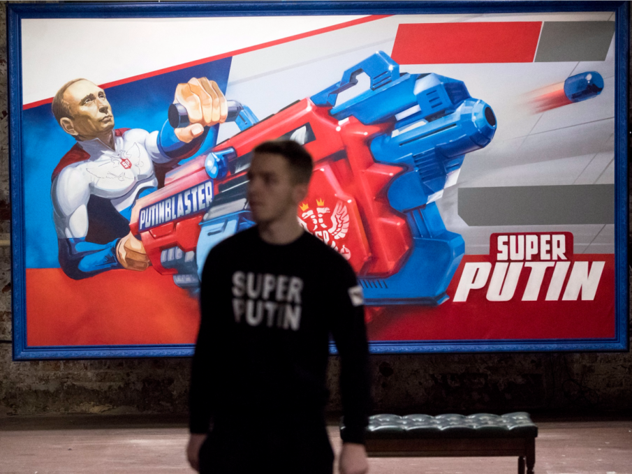 Russian artists turned Putin into pop art in a new exhibition — and the photos are curious