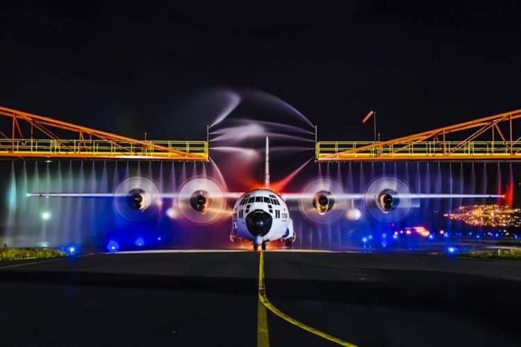 Picture of the Day: Coast Guard HC-130 Hercules Receives a Wash Down