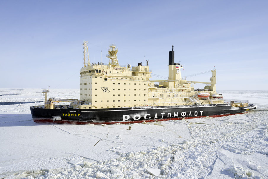 Watch: Russia’s massive nuclear ice breaker smashes through ice near spectators in pickup trucks