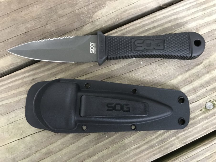 SOG Mini Pentagon concealable fixed blade knife