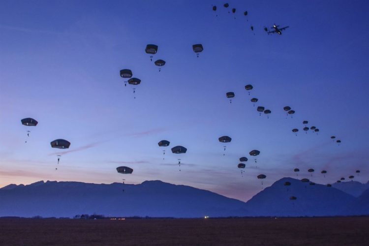 Picture of the Day: 173rd Airborne Brigade Soldiers Night Jump Near the Dolomite Mountains